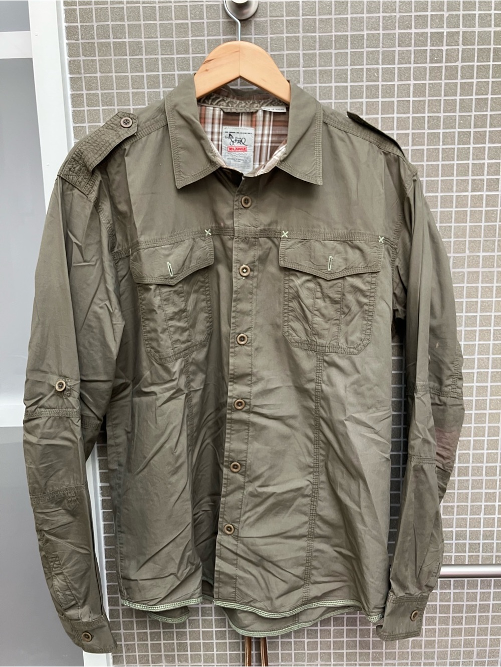 Triple Five Soul Olive Military Field Shirt Jacket